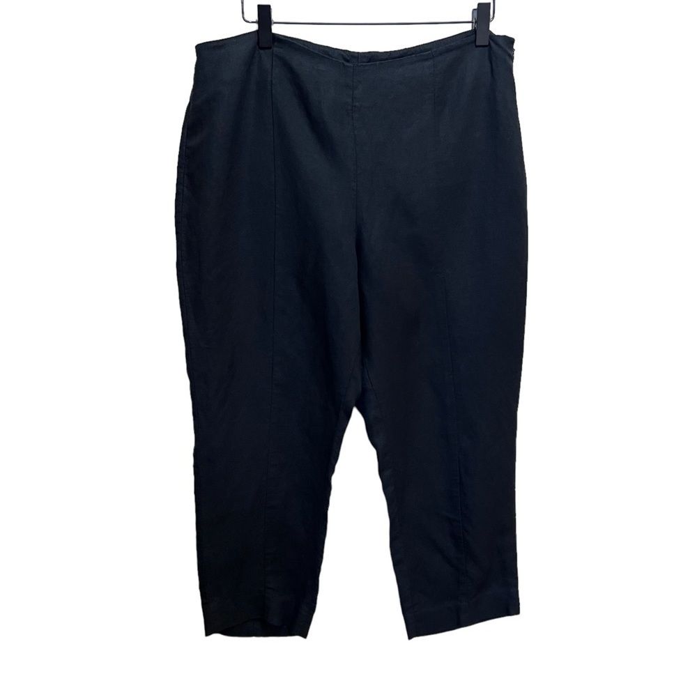Peter Nygard Black Linen Capris Size 12